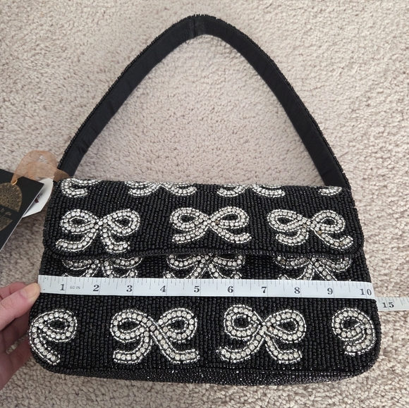 New With Tags! Viral Bow Beaded Shoulder Bag - Picture 5 of 6